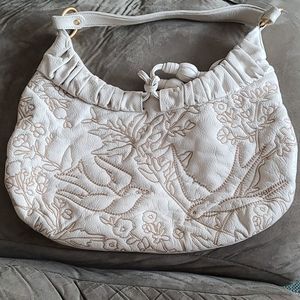White embroidered leather Isabella Fiore handbag
